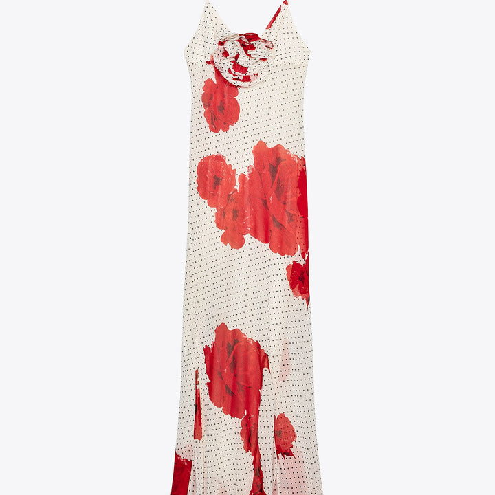 Moudda ZARA - Robe Longue GGT Imprimée Bretelles - Détail Fleur - Tunisie 1