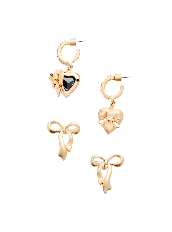 Moudda STRADIVARIUS - Lot de Boucles d'Oreilles Nœud et Cœur - Tunisie 3