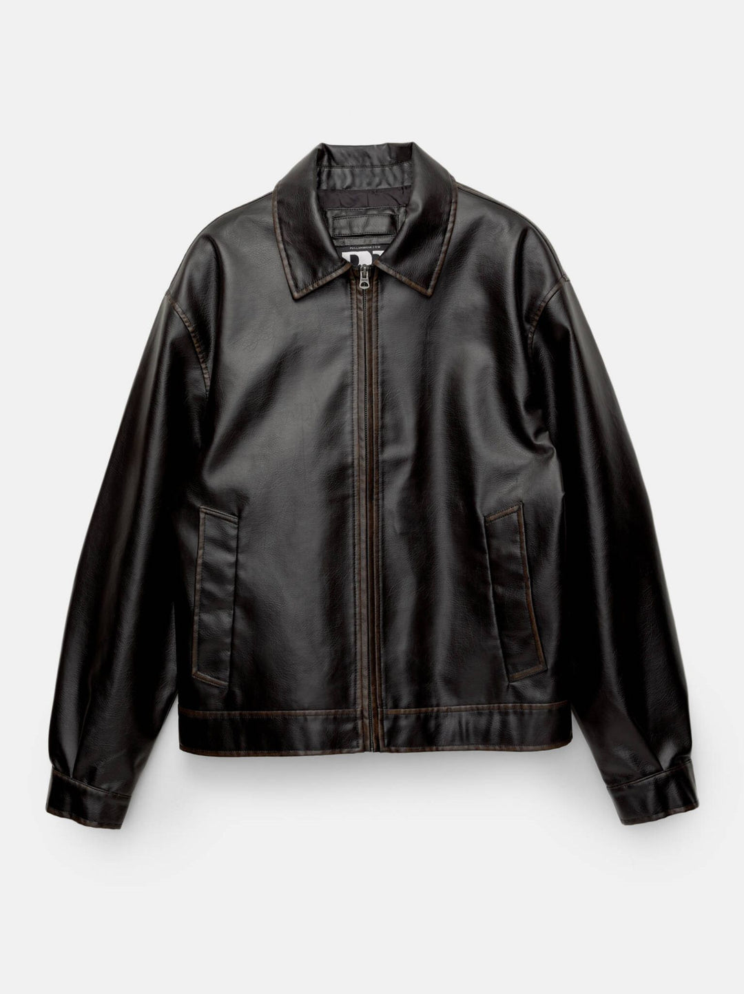 Moudda PULL & BEAR - Veste Boxy PU Lavée - Col Chemisier - Tunisie 3