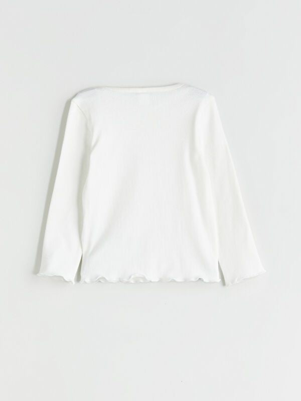 Moudda LC Waikiki - Body jersey basique manches longues Fille Ecru - Tunisie 3