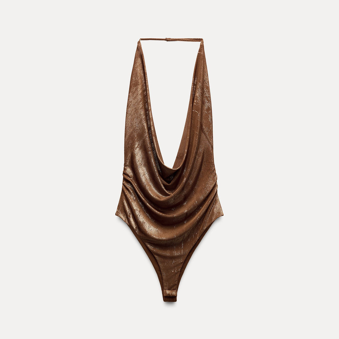 Moudda ZARA - Body maille lurex col licou drapé - Tunisie 2