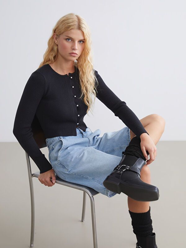 Moudda LC Waikiki - Cardigan en tricot Femme Noir - Tunisie 1