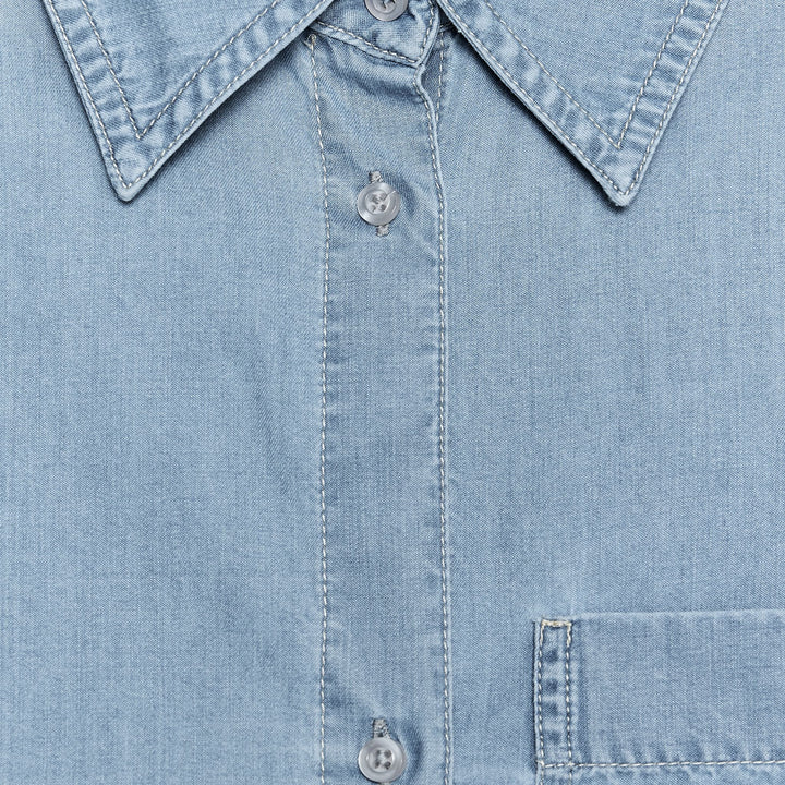 Moudda ZARA - Chemise Denim Cropped - Poches - Tunisie 3