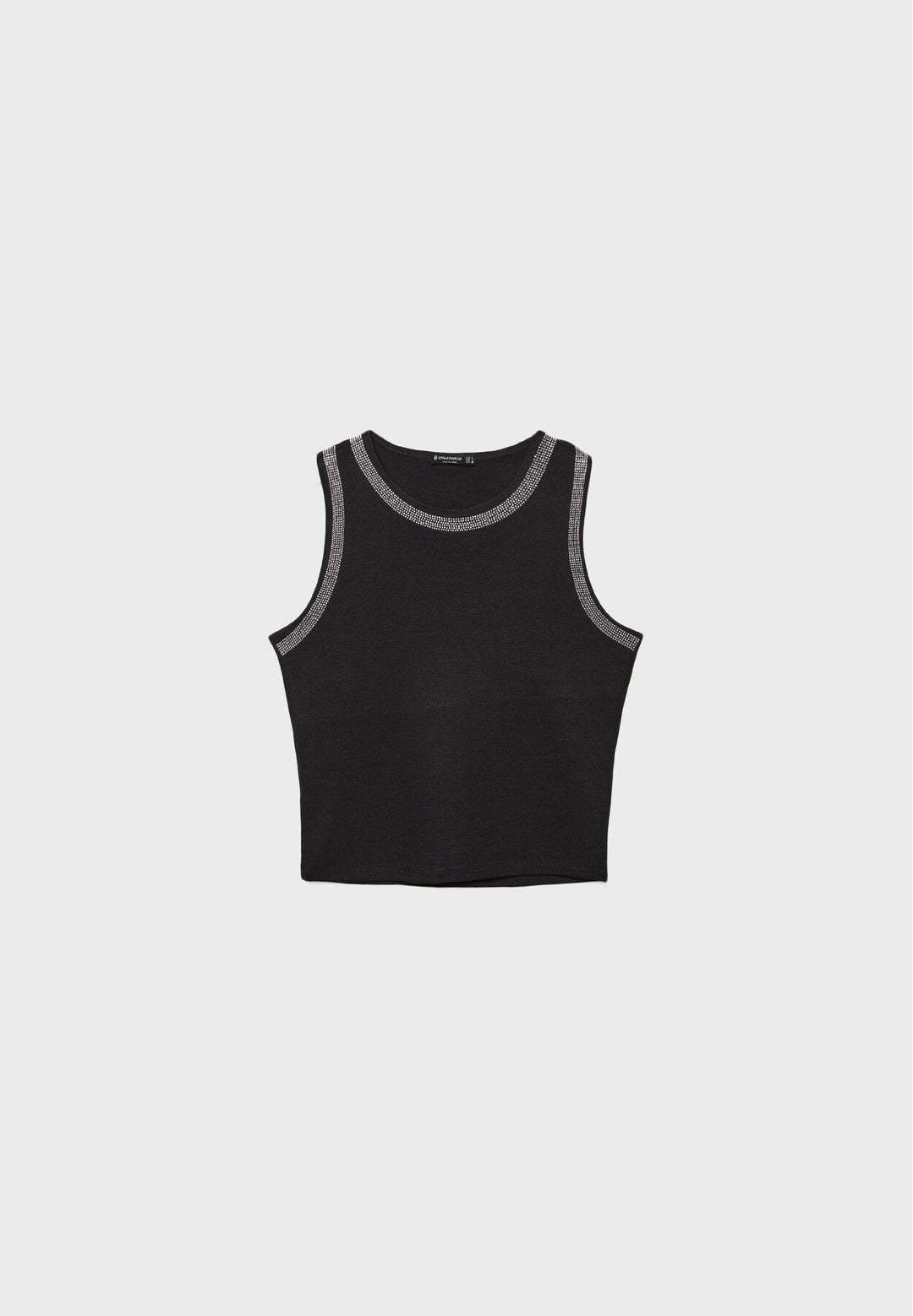 Moudda STRADIVARIUS - T-Shirt Regular S/M Col Rond avec Détails Brillants - Tunisie 2