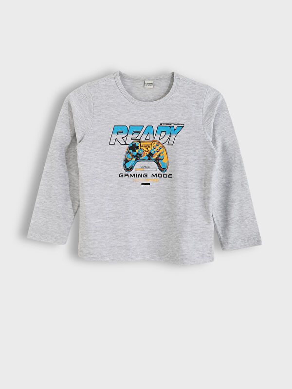 Moudda LC Waikiki - Pyjama en jersey manches longues Garçon Mélange gris clair - Tunisie 2