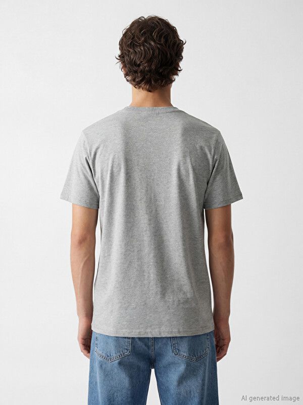 Moudda LC Waikiki - T-shirt imprimé manches courtes en jersey pour Homme couleur Blanc neige mélangé - Tunisie 4