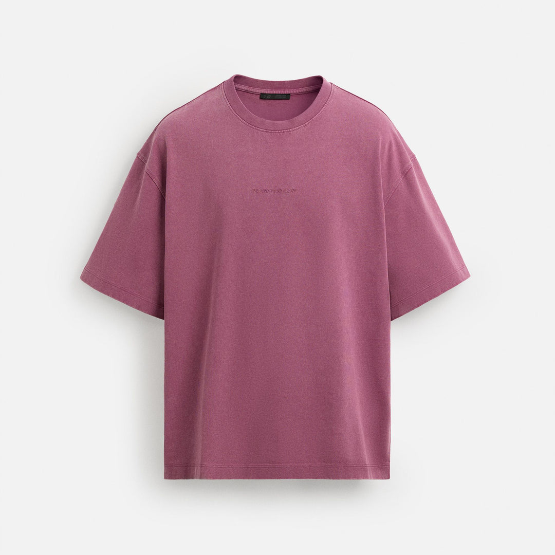 Moudda ZARA - T-Shirt Lavé - Texte Brodé Poitrine - Tunisie 1