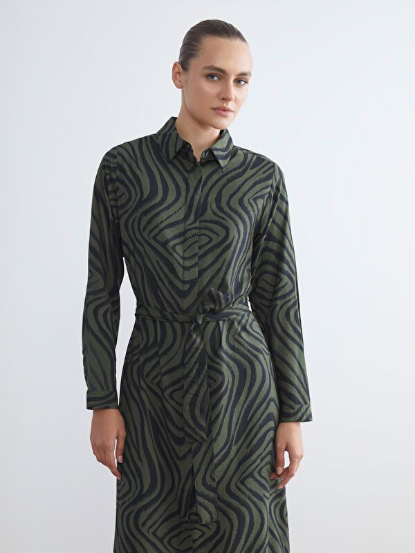 Moudda LC Waikiki - Robe tissée manches longues Femme Imprimé vert - Tunisie 1