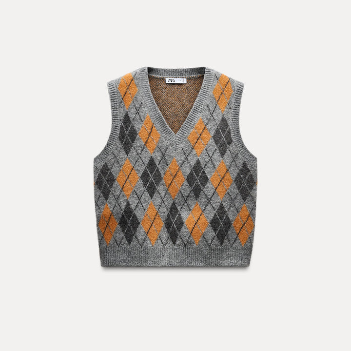 Moudda ZARA - Gilet jacquard losanges - Tunisie 1