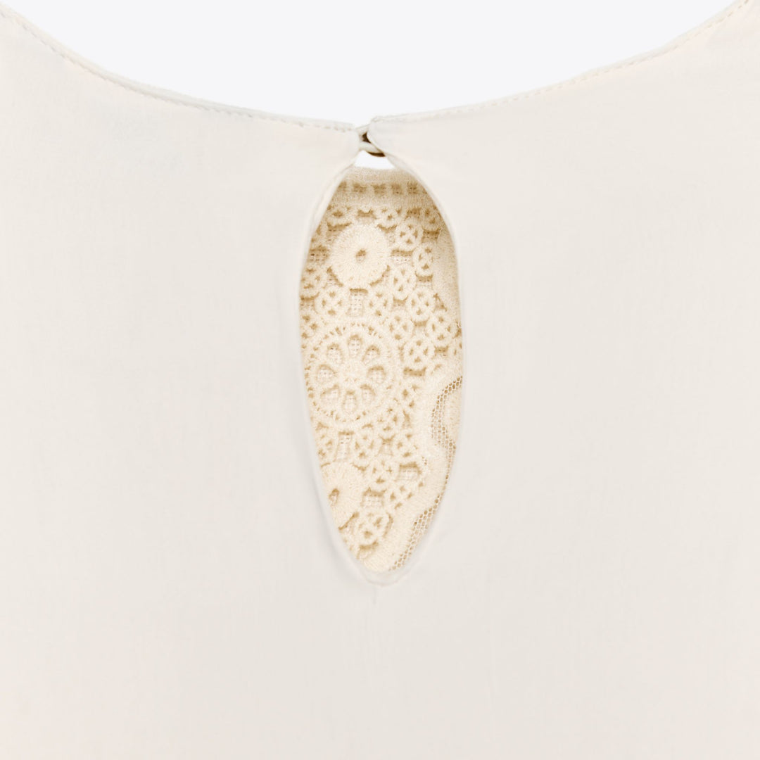 Moudda ZARA - Blouse Fluide - Fronces & Applique Crochet - Tunisie 3