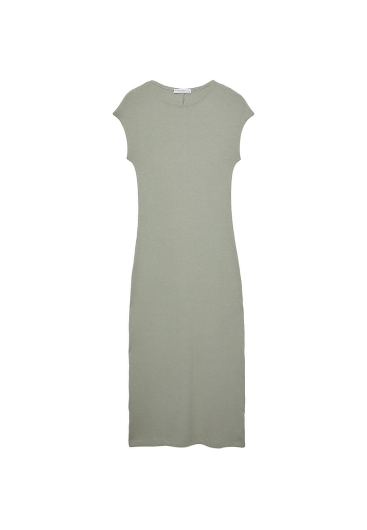 Moudda STRADIVARIUS - Robe Midi en Maille Rib Mini Manches - Tunisie 1