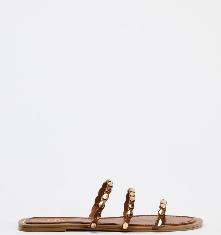 Moudda ZARA - Sandales plates triple bande rivets - Tunisie 1