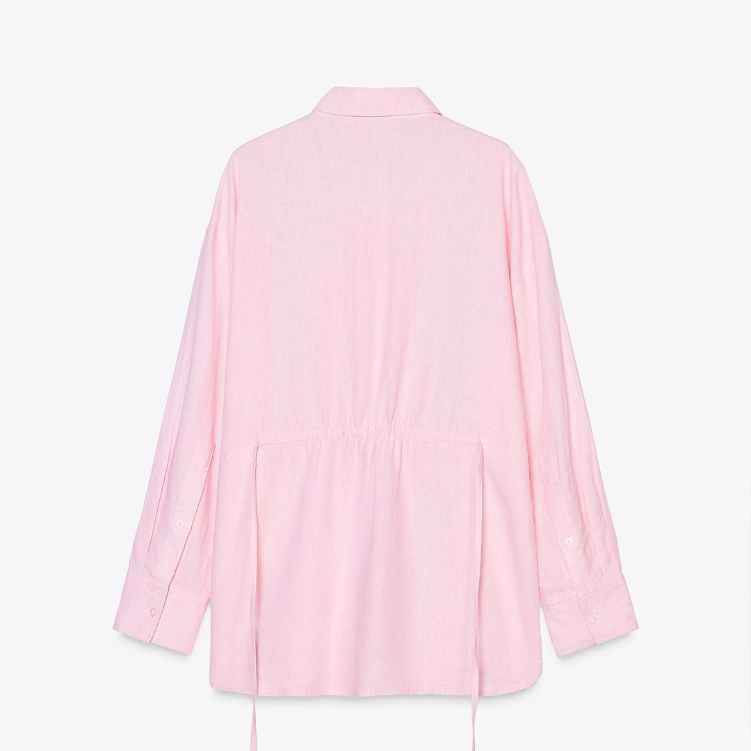 Moudda ZARA - Chemise Oversize Lin - Détail Dos Tunnel Ajustable - Tunisie 2