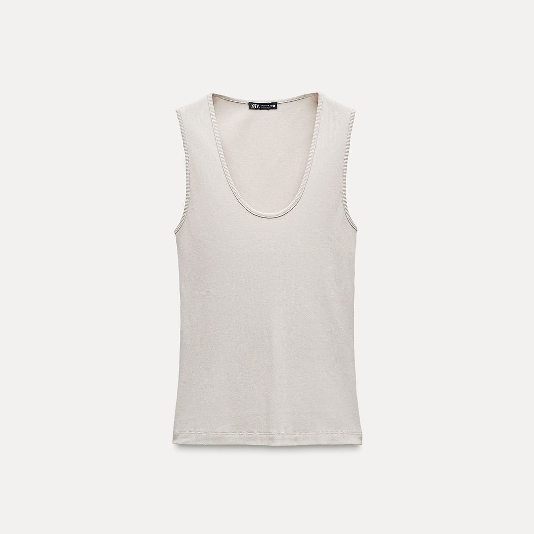 Moudda ZARA - T-shirt Côtelé Viscose et Polyester - Tunisie 1
