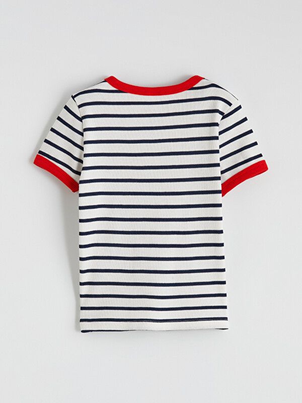 Moudda LC Waikiki - Body manches courtes en jersey pour Fille couleur Bleu marine rayé - Tunisie 3