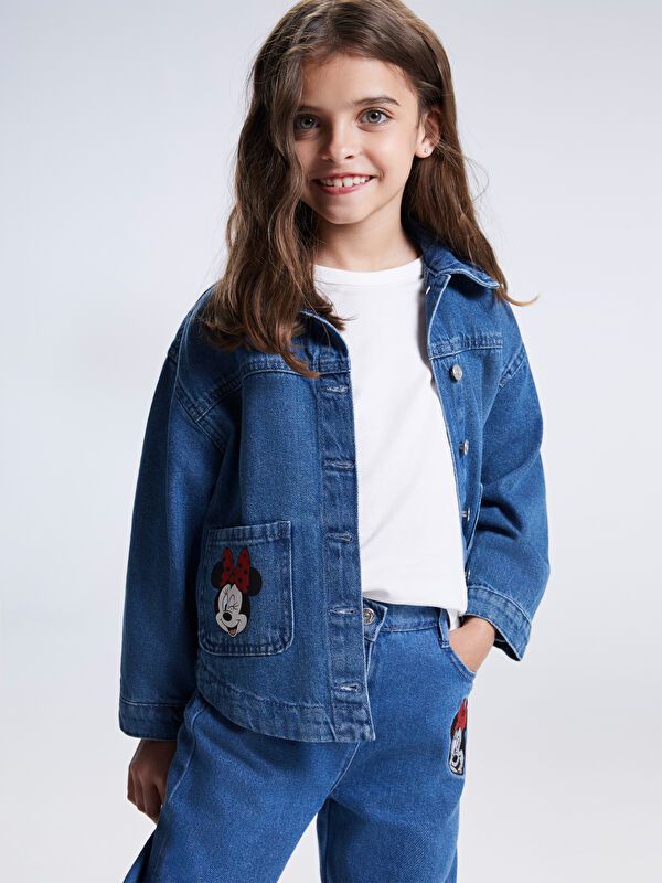 Moudda LC Waikiki - Manteau tissé en denim Fille Rodéo mid indigo - Tunisie 1