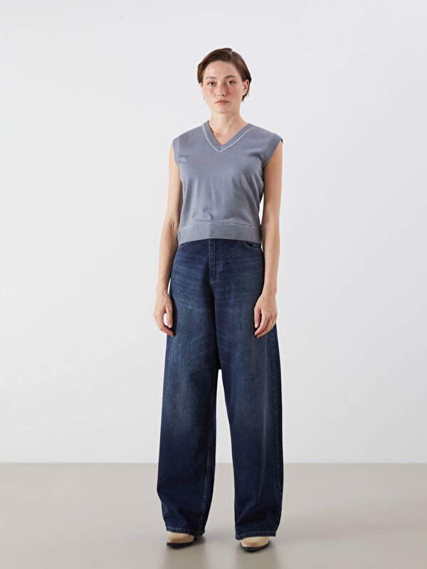 Moudda LC Waikiki - Pull tricot sans manches Femme Anthracite mlg - Tunisie 2