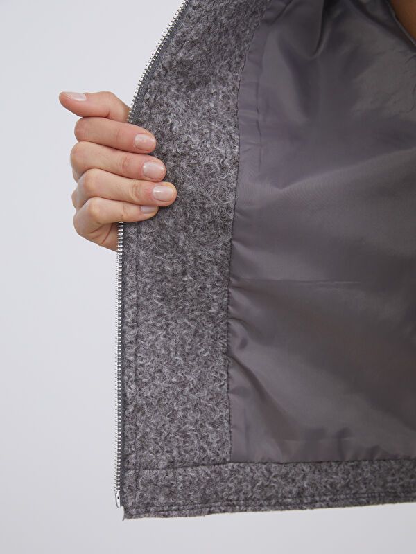 Moudda LC Waikiki - Manteau effet laine Femme Anthracite - Tunisie 4