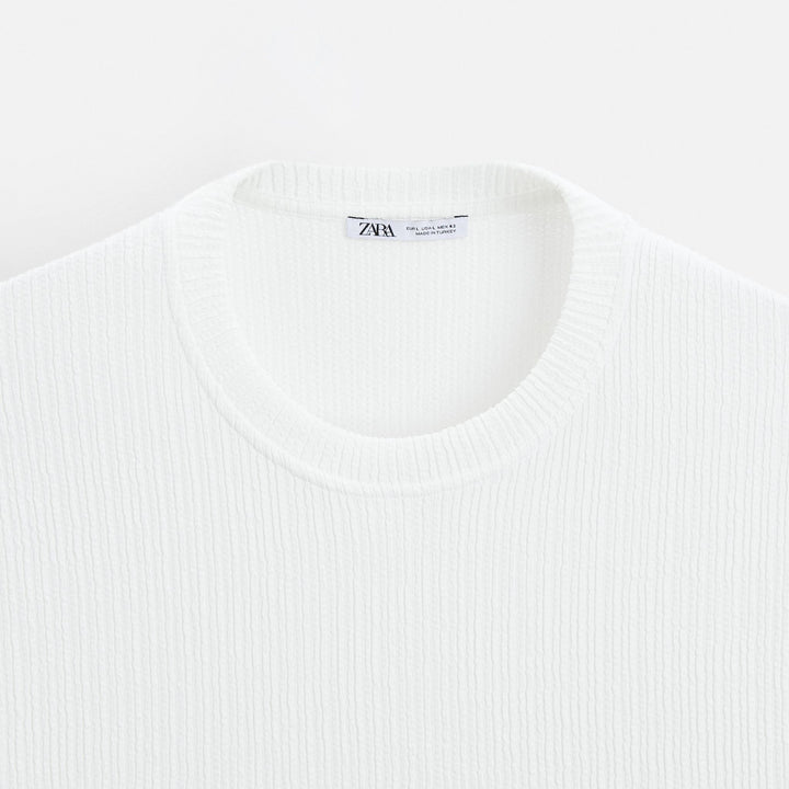 Moudda ZARA - T-Shirt - Structure Irrégulière & Jacquard - Tunisie 3