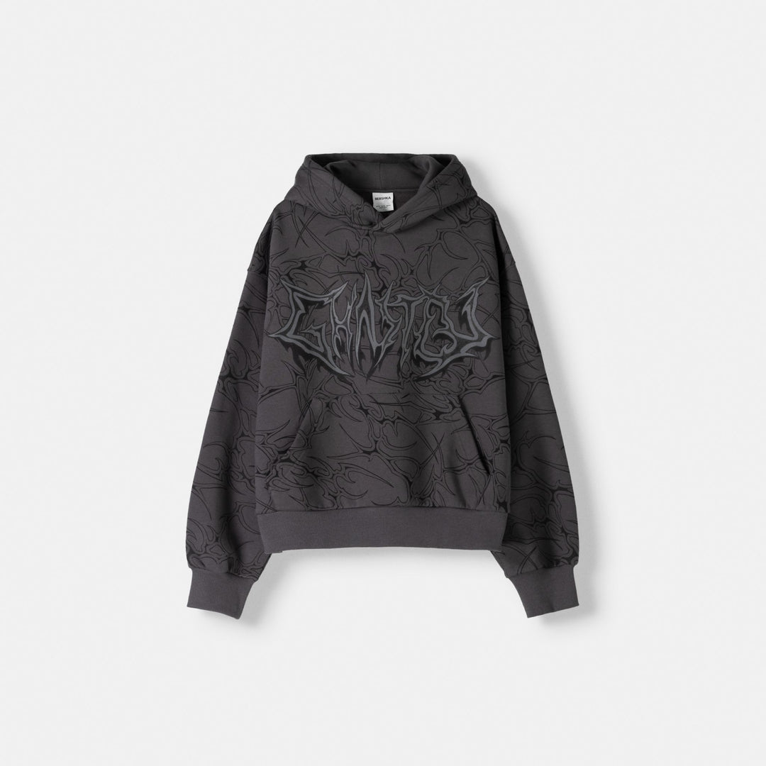 Moudda BERSHKA - Sweat à capuche boxy imprimé tribal Halloween - Tunisie 1