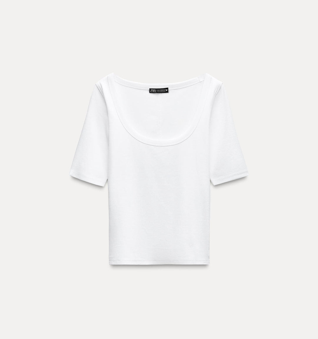 Moudda ZARA - T-shirt col rond en coton extensible - Tunisie 1