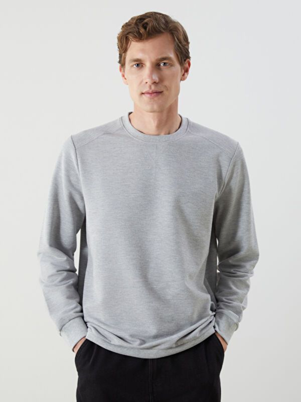 Moudda LC Waikiki - Sweatshirt jersey basique Homme Mélange de gris - Tunisie 1