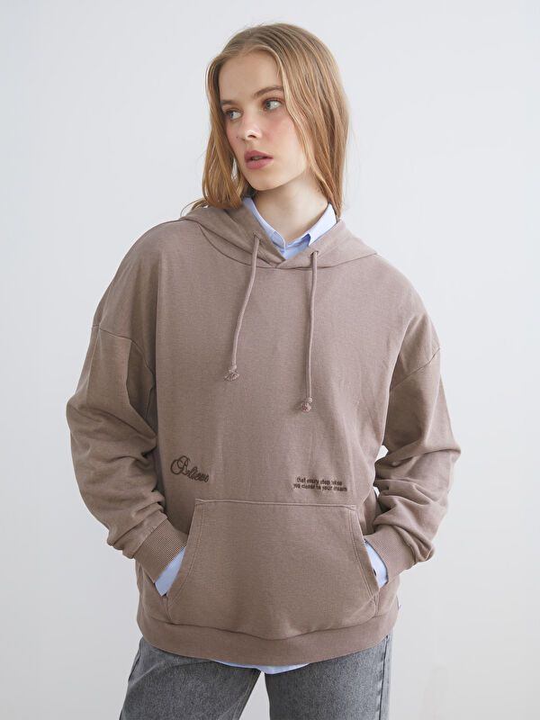 Moudda LC Waikiki - Sweatshirt en jersey Femme Brun - Tunisie 1