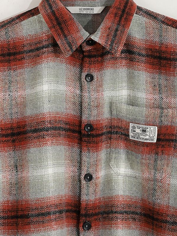 Moudda LC Waikiki - Chemise tissée manches longues Garçon Bordeaux léger c - Tunisie 4