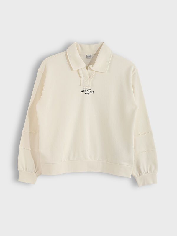 Moudda LC Waikiki - Sweatshirt en jersey Fille Ecru - Tunisie 1