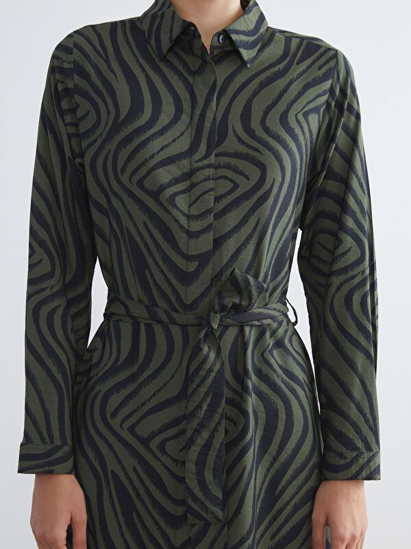 Moudda LC Waikiki - Robe tissée manches longues Femme Imprimé vert - Tunisie 3