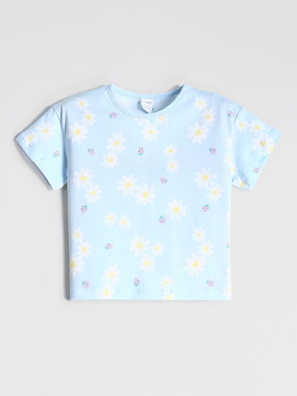 Moudda LC Waikiki - Body jersey manches courtes Fille Imprimé en blanc - Tunisie 1