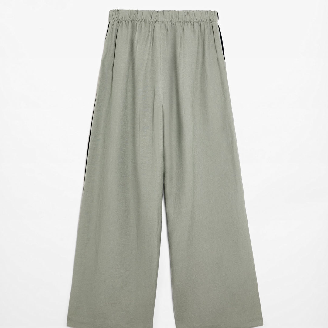 Moudda Oysho - Pantalon Lin avec Finitions Latérales Taille Haute - Tunisie 2