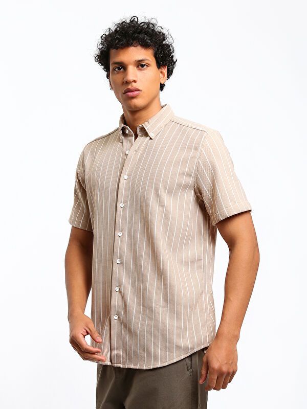 Moudda LC Waikiki - Chemise manches courtes en tissu pour Homme - Tunisie 4