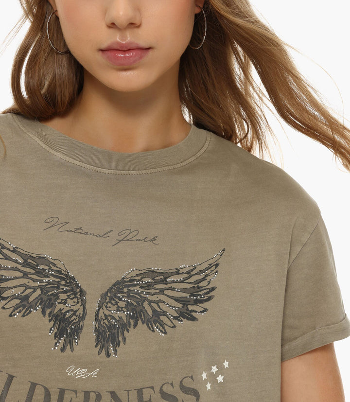 Moudda Lefties - T-Shirt Jersey - Acid Wash Imprimé Fille D4 - Tunisie 3