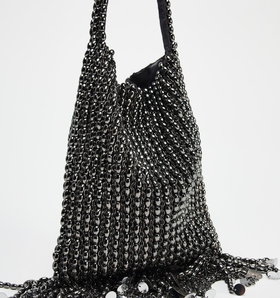 Moudda ZARA - Sac bandoulière long à perles et franges - Tunisie 1