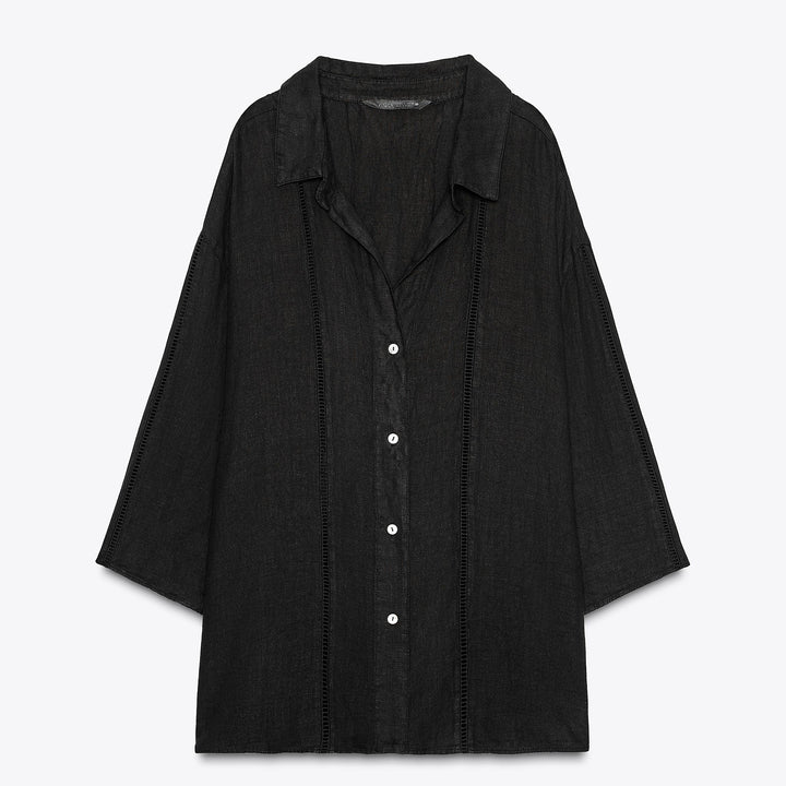 Moudda ZARA - Chemise Oversize Lin - Détail Entredos - Tunisie 1