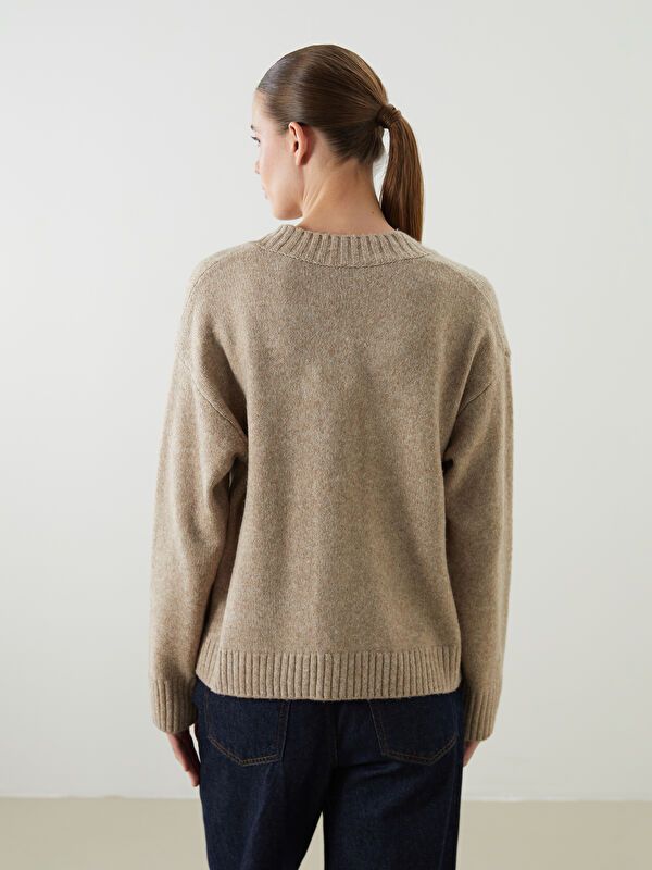 Moudda LC Waikiki - Cardigan tricot épais Femme Brun clair - Tunisie 4