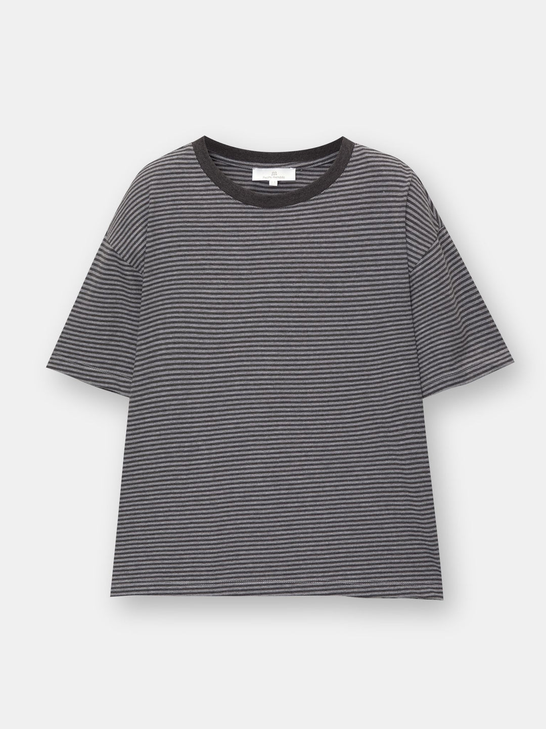 Moudda PULL & BEAR - T-Shirt Pacific Rayures Demi-Manches Gris - Tunisie 3