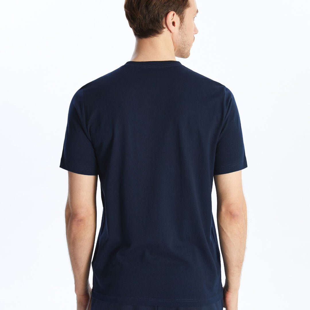 Moudda LC Waikiki - T-shirt jersey col rond manches courtes Homme Bleu marine - Tunisie 5