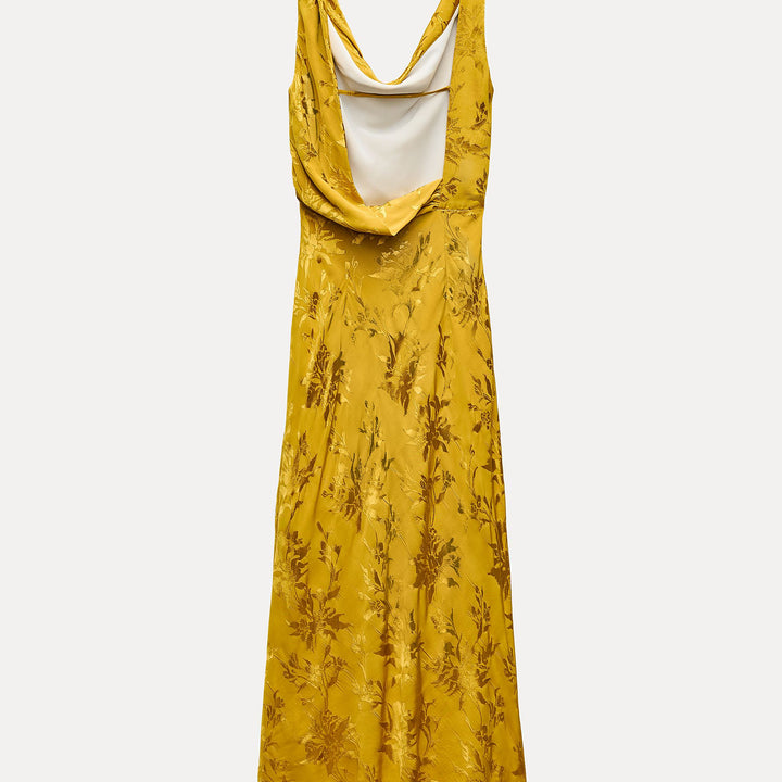 Moudda ZARA - Robe mi-longue jacquard manches courtes dos nu - Tunisie 4