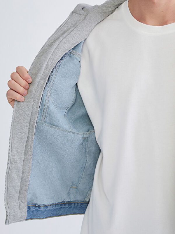 Moudda LC Waikiki - Manteau tissé en denim Homme Canne indigo clair - Tunisie 4