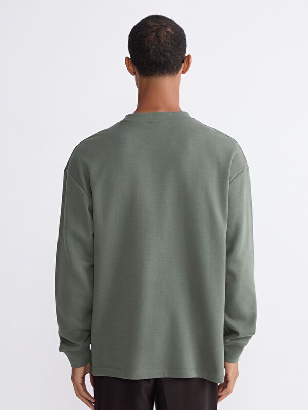 Moudda LC Waikiki - Sweatshirt en jersey couleur Vert terne pour hommes - Tunisie 4