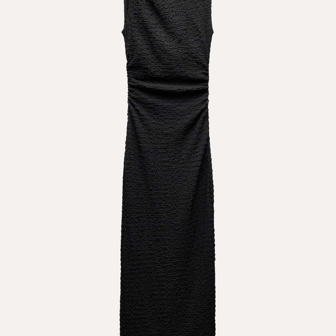 Moudda ZARA - Robe longue texturée, nœud à l’épaule - Tunisie 1
