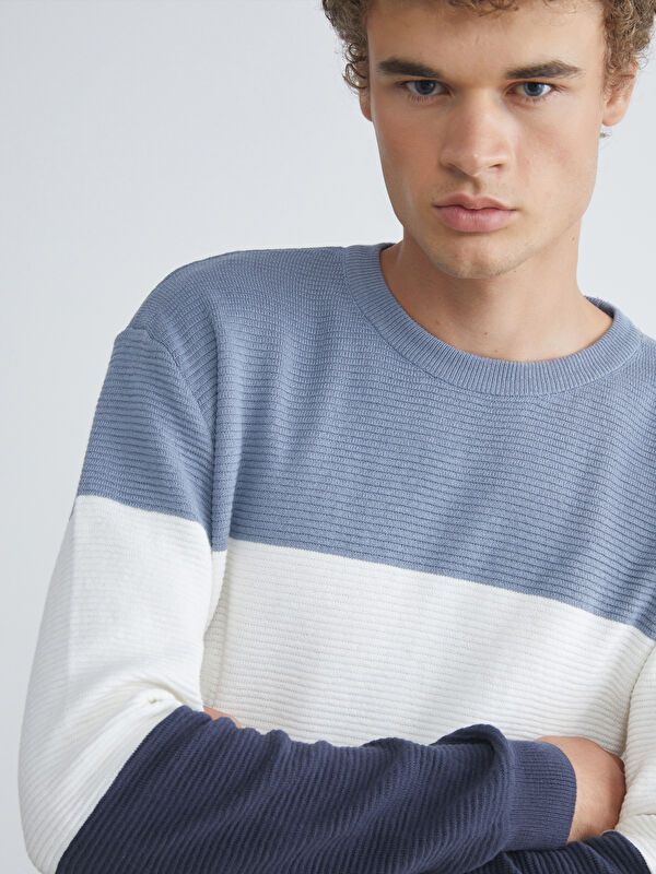 Moudda LC Waikiki - Pull rayé en tricot couleur Anthracite pour hommes - Tunisie 3