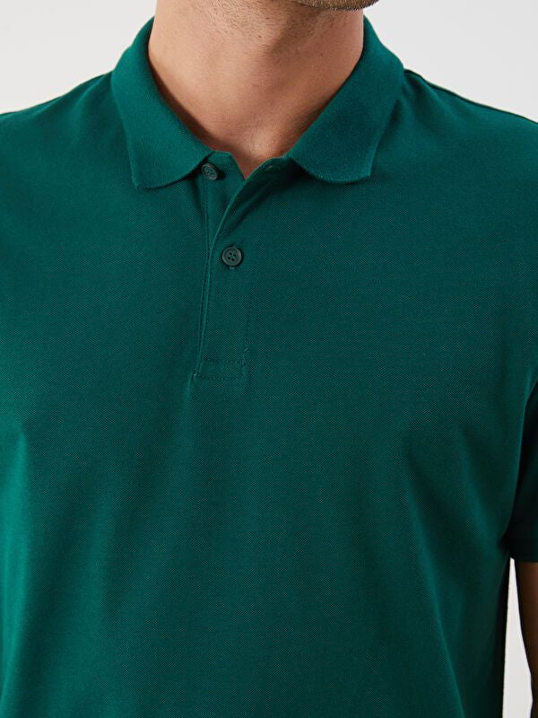 Moudda LC Waikiki - T-shirt jersey col polo manches courtes Homme Vert - Tunisie 3