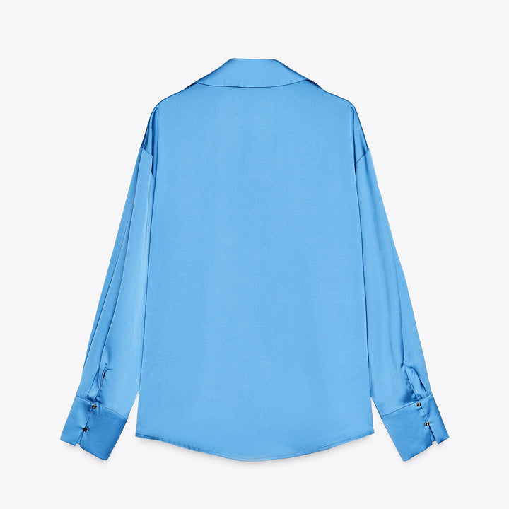 Moudda ZARA - Chemise Satin - Encolure Forcée & Bouton Doré - Tunisie 2