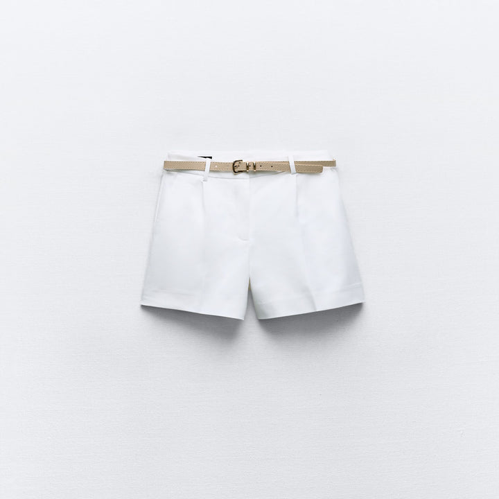 Moudda ZARA - Short avec ceinture en cuir synthétique boucle or clair - Tunisie 1