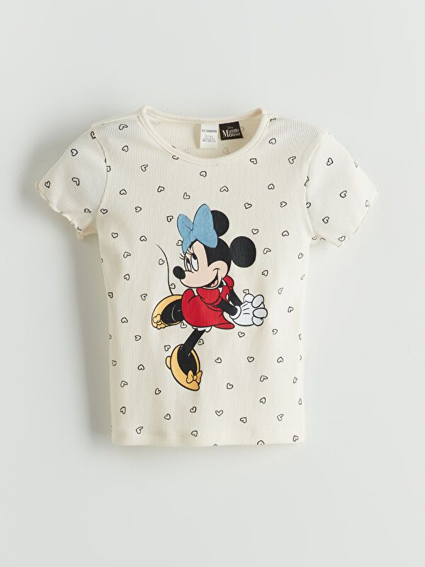 Moudda LC Waikiki - Body jersey manches courtes licence Fille Imprimé écru - Tunisie 1