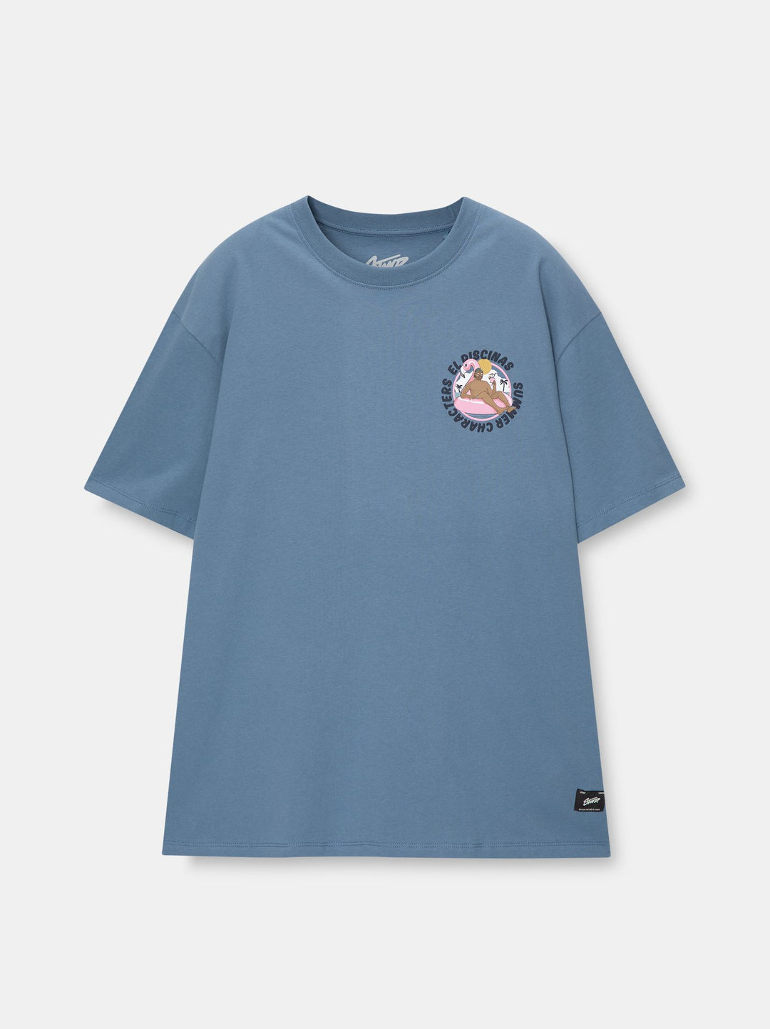 Moudda PULL & BEAR - T-Shirt Demi-Manches Summer Characters Bleu - Tunisie 4