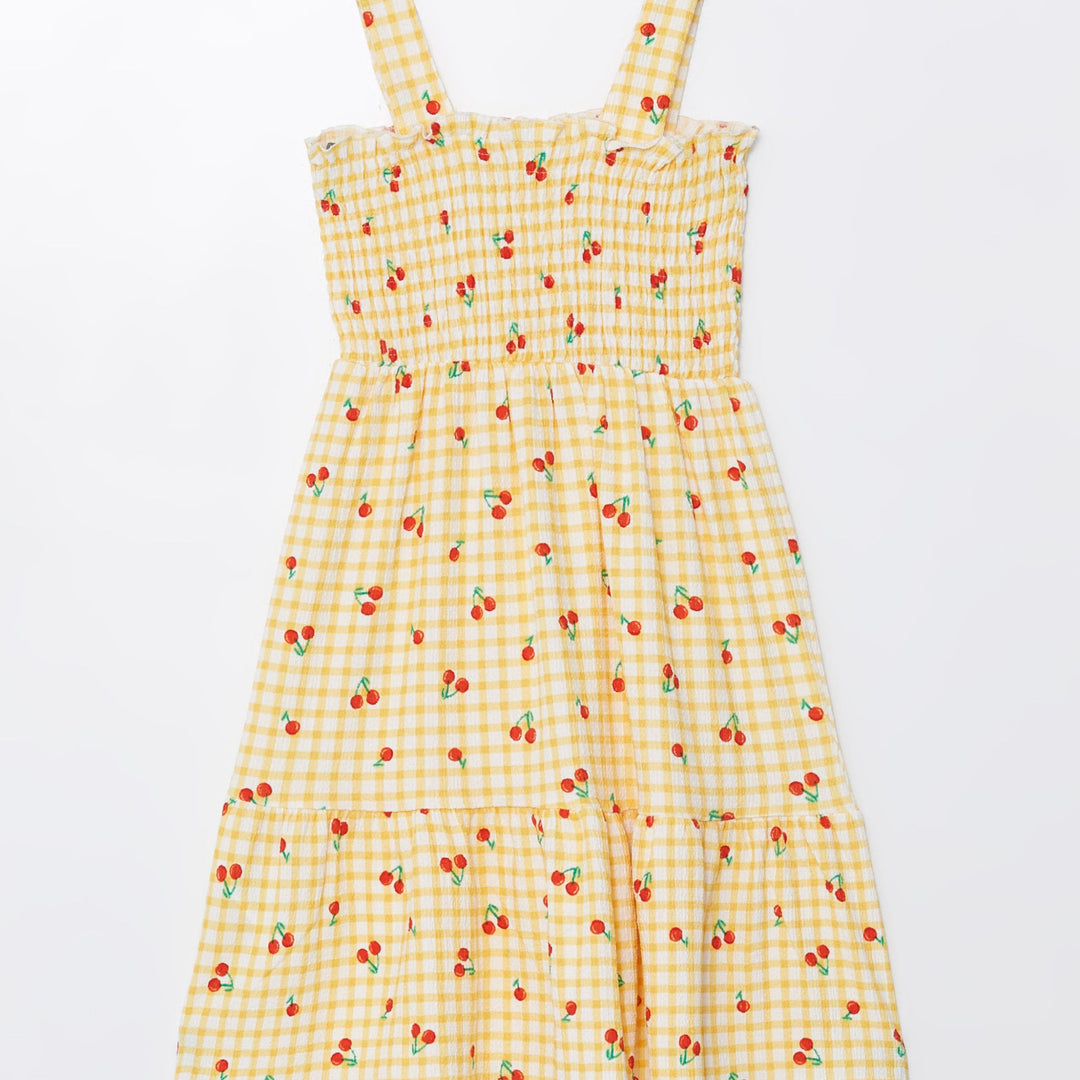 Moudda LC Waikiki - Robe en jersey manches courtes Fille Imprimé jaune - Tunisie 2